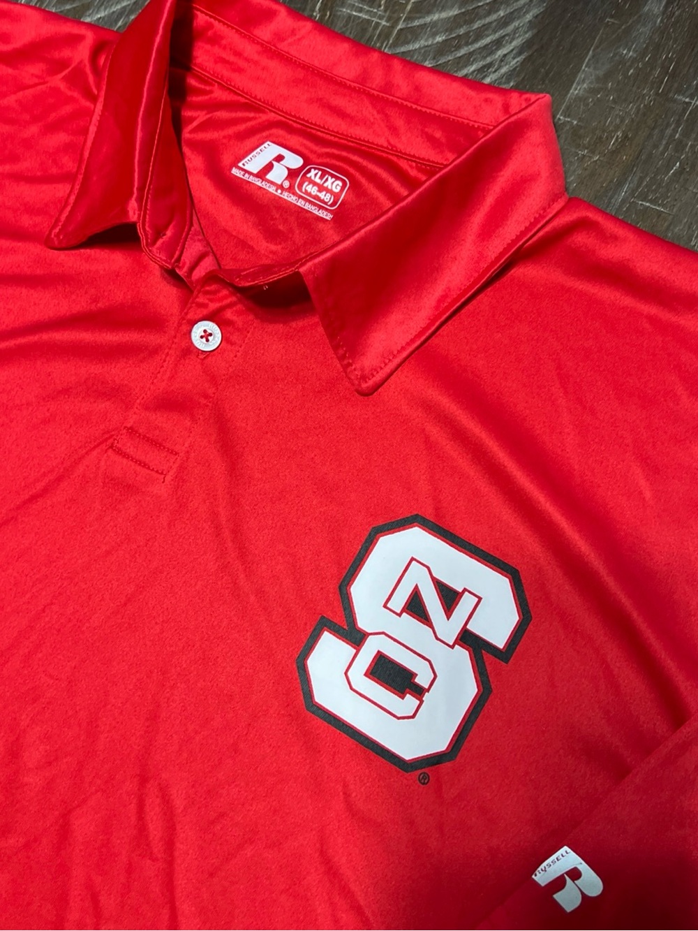 Russell Athletic Men’s NC State Wolfpack Polo Shirt Red Size Extra Large
